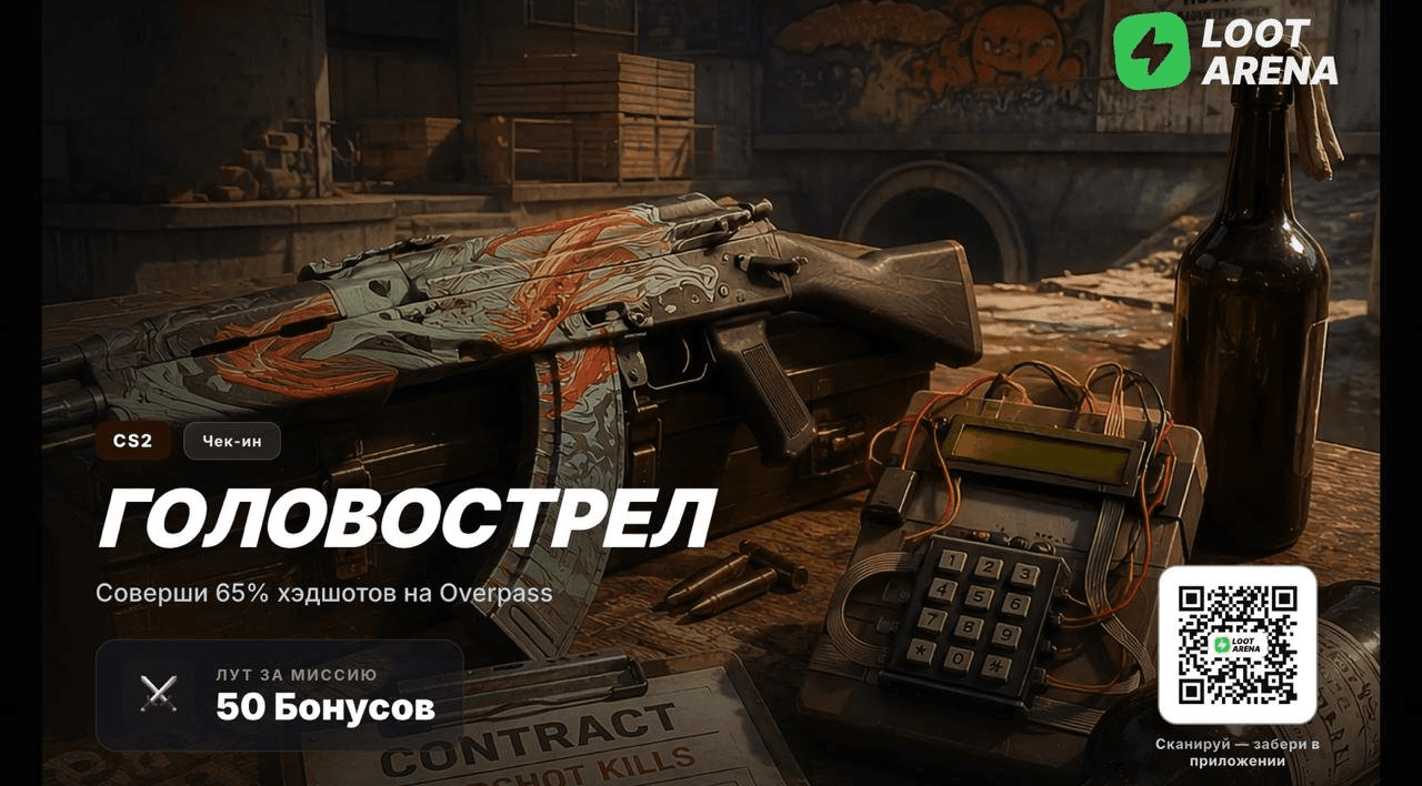 Реальный TV-борд Loot Arena с клубной миссией «Головострел»